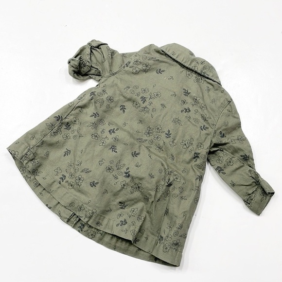 Carter's baby girls olive green floral dress with bloomers - Picture 3 of 4